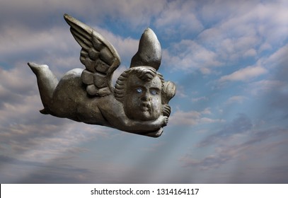 Antique Paper Mache Sculpture Against Sky.