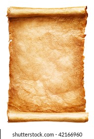 Antique Paper Scroll On White Background