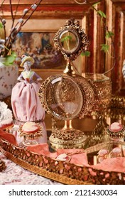 Antique Perfume Bottle On The Boudoir Table.