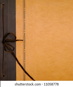 Antique photo album cover with string tie for binding