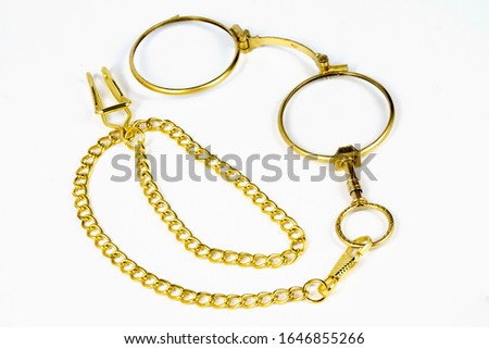 antique pince-nez lorgnette gold eyeglasses