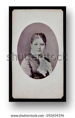 Antique Portrait of a Lady. Photography Studio. Vintage. 1900