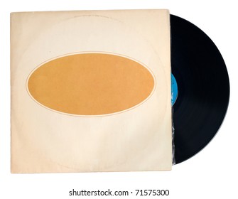 Antique Record With Sleeve Isolated On White