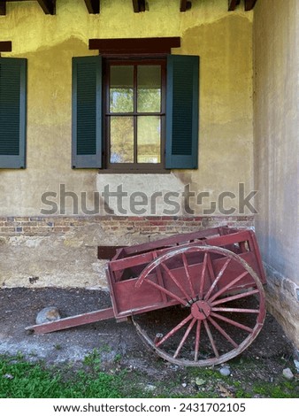Antique, red cart at Friendship Hill National Historic Site and home of America's Swiss Founding Father, Albert Gallatin. 