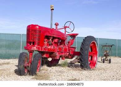 Antique Red Tractor