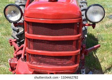 Antique Red Tractor Front End