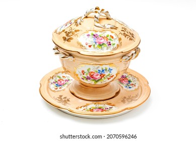 Antique Retro Floral Pattern Ceramic Sugar Bowl Home Decoration Object Abstract Pastel Wonderful Background Image Made Of Different Compositions On White Background Buying Now. 