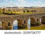 Antique Roman bridge in Merida, Spain