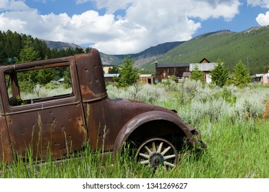 Antique Rustic Car In Elkhorn, Montana Ghost Town, USA