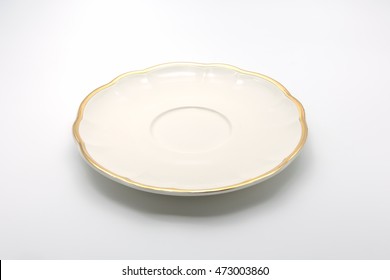 Antique Saucer Or Dish On White Background