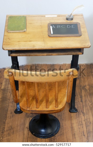 Antique School Desk Chair On Old Stock Photo Edit Now 52957717