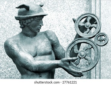 antique sculpture of Mercury