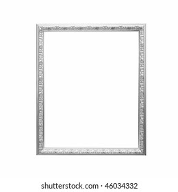 Antique Silver Frame Isolated On A White Background