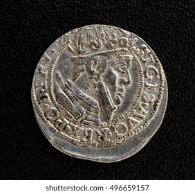 Antique Silver Polish Coin. King Sigismund III Vasa.