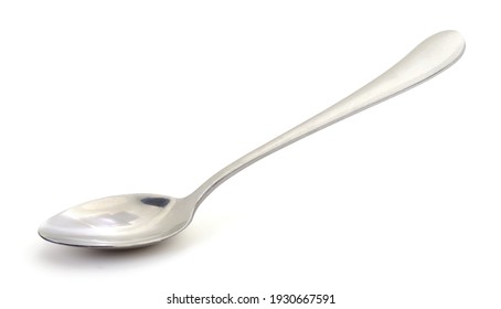 Antique Silver Spoon Isolated On White