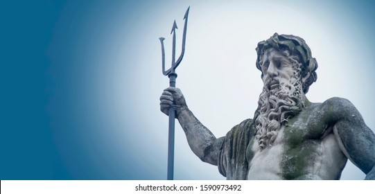 Antique Statue Powerful Brother Zeus God Stock Photo 1590973492 ...