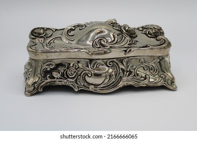 A Antique Sterling Jewelry Box Closed