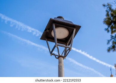 Antique Street Lamp Against The Blue Sky