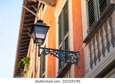 Antique Street Lamp On The Wall Of The House