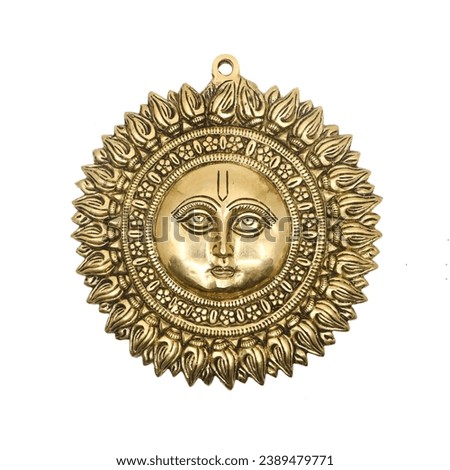 an antique sun god jewellery pendant statue handcrafted and designed with great details isolated 