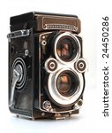 It is a antique TLR (Twin-Lens Reflex) camera, Rolleiflex, F 3.5