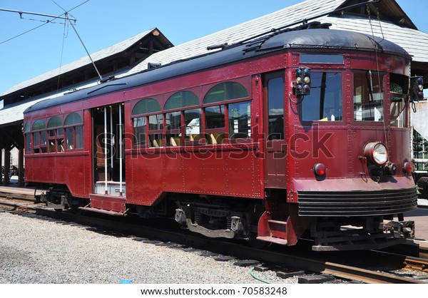 Antique Trolley Located Electric City Trolley Stock Photo Edit Now 70583248