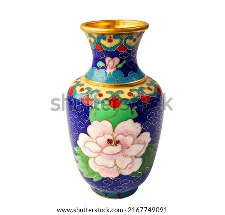 antique vase isolated on white decoration object chine