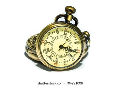 Antique Watch Isolated On White Background