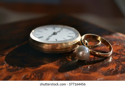 Antique Watch And Pearl Ring