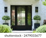 Antique wavy glass in the elegant front door