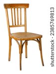 An antique wooden chair. Isolated on a white background. High quality photo