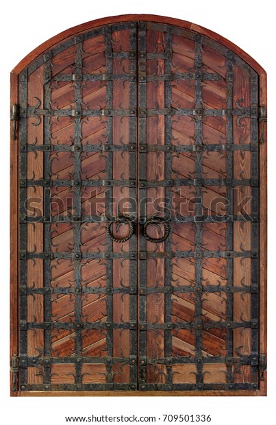 Antique Wooden Antique Wooden Doors Forged Royalty Free Stock Image