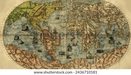 An antique world map by Abraham Ortelius, circa 1570