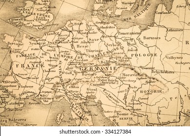 Antique world map, Europe