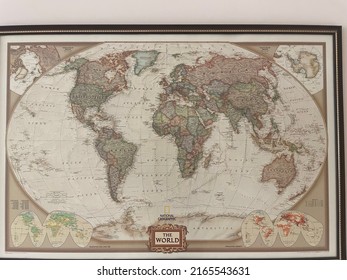 
an antique world map painting - Shutterstock ID 2165543631