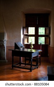 Antique Writing Desk In A Rural Interior