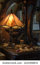 antiques items in a rustic setting