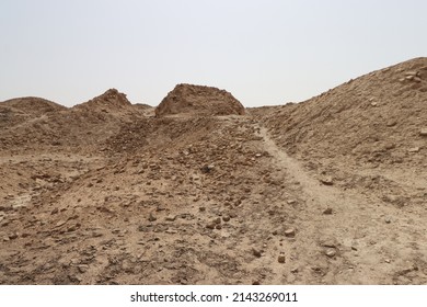 Antiquities Of Uruk In Iraqi City Of Muthanna Old Building 7000 Years Ago With Blue Sky