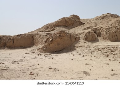 Antiquities Of Uruk In Iraqi City Of Muthanna Old Building 7000 Years Ago With Blue Sky