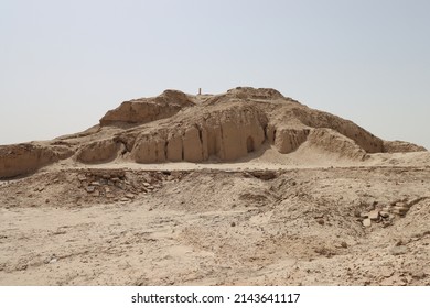 Antiquities Of Uruk In Iraqi City Of Muthanna Old Building 7000 Years Ago With Blue Sky