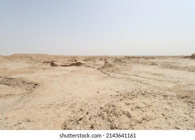 Antiquities Of Uruk In Iraqi City Of Muthanna Old Building 7000 Years Ago With Blue Sky