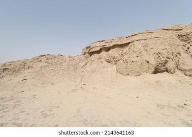 Antiquities Of Uruk In Iraqi City Of Muthanna Old Building 7000 Years Ago With Blue Sky