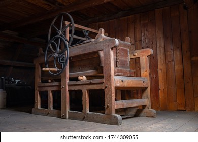 Antiquity - Historical German clothes wringer (mangle) in the attic