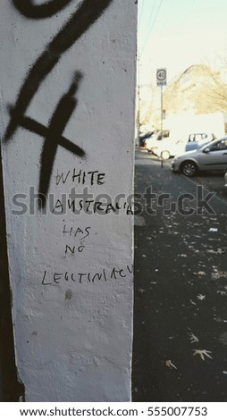 Similar – Image, Stock Photo Graffiti “Fuck Frontex”