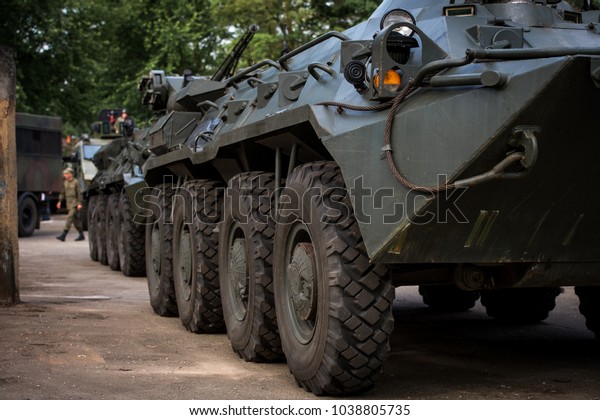 Antiterrorist operation in Ukraine. War in Ukraine.\
Armored personnel carrier.\
