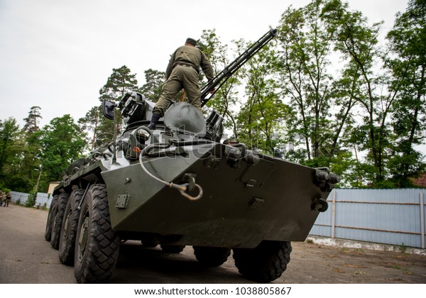 Antiterrorist operation in Ukraine. War in Ukraine.\
Armored personnel carrier.\
