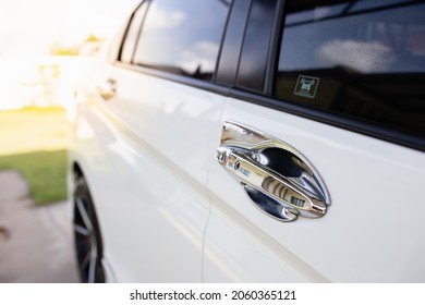 The anti-theft sensor system is located on the car door.