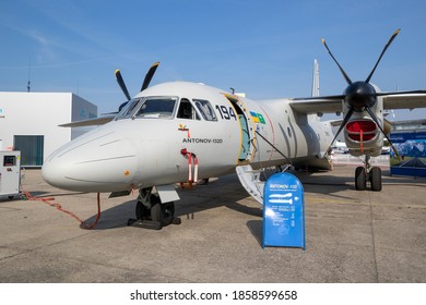 Antonov An-132D Military Transport Aircraft. An Improved Version Of The An-32 Developed Jointly By Saudi Arabia And Ukraine. PARIS, FRANCE - JUN 23, 2017.