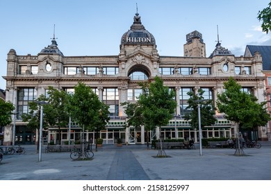 ANTWER, BELGIUM - Jun 10, 2012: A beautiful shot Facade of the Hilton Antwerp Old Town
historical building in Antwerp, Belgium