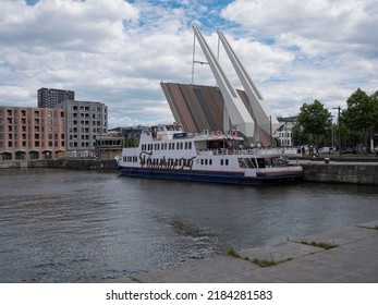 Antwerp, Belgium, 02 July 2022, Flandria 24, A tourist ship sailing on the river Scheldt in Antwerp